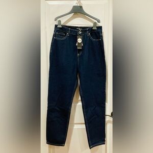 NWT Boohoo Blue Boyfriend Ankle Cotton Denim Blue Jeans Sz 12